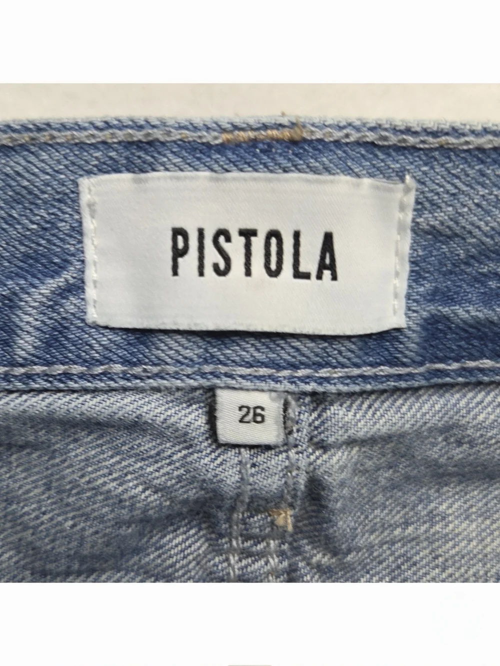 Pistola Lexi Mid Rise Bowed Straight Jean Cotton Bowie Blue Size 26 (28×28)* - Picture 7 of 9